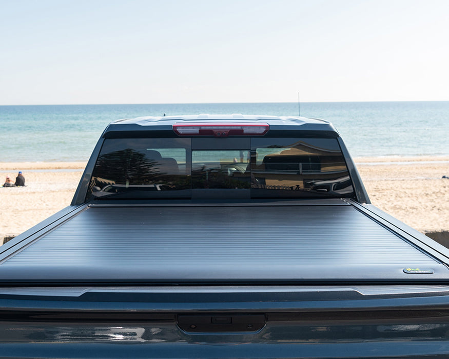 Slide Away Electric Aluminium Tonneau Cover to suit Chevrolet Silverado 1500 2019 onwards - Short Bed