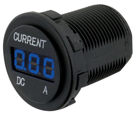 AMMETER 12/24v 0-10a BLUE LED 29mm DIA