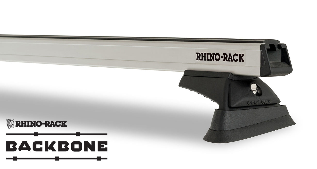 Heavy Duty Silver 2 Bar Rhino-Rack Backbone Roof Rack with RCL Legs
