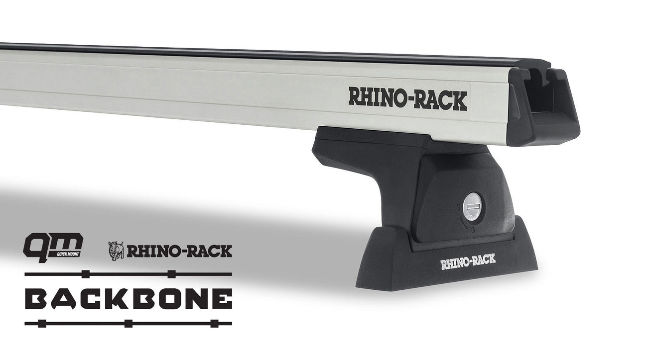 Heavy Duty Silver 2 Bar Rhino-Rack Backbone Roof Rack with RLT600 Legs