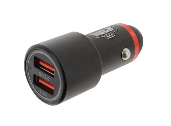 DUAL USB IN CAR SOCKET CHARGER QC3.0    BLUE LED