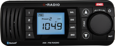 AM/FM IP67 Marine Stereo with Bluetooth - Black